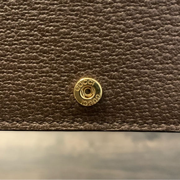 ❌SOLD❌ Gucci Ophidia Beige/Ebony GG Supreme Canvas and Leather Card Wallet - Picture 9 of 14